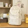 Nova Mochila de Urso de Grande Capacidade para Aluno do Ensino Médio Bolsa Escolar Menina ins Alta Aparência Moda Casual Mochila Leve