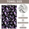 Transfronterizo 2 Piezas Morado y Negro Calavera de Halloween Estampado de Calabaza Microfibra Toalla de Cocina Paño de Limpieza Trapo