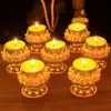 Lámpara de Mantequilla de Loto de Nepal Portavelas Changming Adornos para el Hogar Lámpara de Siete Estrellas de Pie Alto Estilo Tibetano Portavelas de Mantequilla