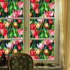 BL191 Cross-border Tulip Flower Adesivo de vidro eletrostático Decoração para casa Tweed Glass Filme de emenda sem costura