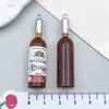 Simulación DIY Botella de Vino Mini Accesorios de Joyería de Resina Cerveza Botella Pequeña Llavero Colgante Collar Pendientes Colgante