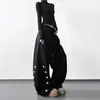 Calça Jogger Azul Super Moderna Inverno 2025 Novo Estilo Forrada com Fleece Preguiçosa Bordada Única Estilo de Rua Larga Casual