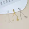 Cadena de Cola de Extensión de Plata de Ley S925 Cadena de Cola Ajustable Pulsera de Perlas con Cuentas Hecha a Mano DIY Accesorios de Plata para Collar