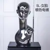 Cabeza de Modelo Dorada y Plateada Galvanizada Accesorios para Cabeza de Modelo Cabeza de Maniquí Soporte para Pelucas Cabeza de Modelo Exhibición de Joyería Cabeza Humana