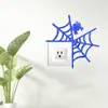 Interruptor de teia de aranha estéreo 3D de Halloween da Amazon Cross Border, espelho acrílico, adesivos decorativos de parede autoadesivos