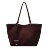 Bolsa Tote de Grande Capacidade Versão Coreana Nicho Nova Outono 2025 Textura Fosca de Camurça Versátil Bolsa de Ombro/Axila