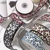 Fita com Estampa de Leopardo em Formato de Coração Acessórios de Cabelo DIY Material para Laços Flores Frescas Materiais para Caixa de Presente Embalagem Acabamento de Borda Acessórios em Formato de Coração Fita