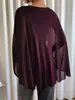 Blusa de malla para mujer con mangas tipo capa, elegante y sexy, entallada a la cintura, adecuada para fiestas y reuniones, top de otoño e invierno