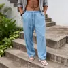 2026 Verano Transpirable Algodón y Lino Hombres Sueltos Casuales Deportivos Lino Pantalones Rectos Transfronterizos Amazon Europeos y Americanos