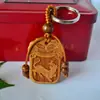 Colgante Llavero Zodiaco de Madera Doce Signos, Colgante de Madera Maciza, Colgante Cuadrado Pequeño Portátil de Madera de Durazno, Colgante Zodiaco de Madera de Durazno