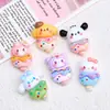 Caramelo Animal Haba Helado Dibujos Animados Accesorios DIY Pegamento Crema Resina Piezas Pequeñas Material Kit para Pasador de Pelo