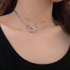 Collar con hebilla de cadena de costura plateada para mujer, cadena de suéter de nicho de lujo ligera de otoño e invierno, accesorios de cadena de suéter larga de alta gama