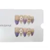 Nai Zi Unhas Usáveis Puramente Feitas à Mão Novo Modelo Outono/Inverno B275 Esculpido Pintado à Mão Estilo Francês Modelo de Exportação Adesivos de Unha Elegantes