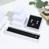Caja de joyería negra con puntos caja de papel para embalaje de joyería caja para pulsera anillo pendiente colgante pulsera collar con logo