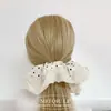 Goma para el pelo de encaje blanco crema coreano con lunares, empalme de encaje, diadema de coleta suave, moderna y versátil