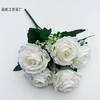 Rosa de 5 cabezas flor artificial rosa romana decoración de boda arreglo floral para macizo de flores decoración de interiores decoración de mesa flor falsa