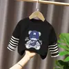 Camiseta de manga larga para niño, capa base para niños medianos y mayores, ropa interior, camiseta 100% algodón, estilo Primavera/Otoño 2026, top tipo dos piezas falso, atractivo