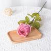 Flor artificial de rosa horneada vintage estilo europeo decoración para el hogar flor falsa ramo de boda borde quemado Rosa Artificial