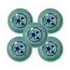 Plato de Vinagre de Melamina con Crisantemo Blanco, Plato para Salsa, Plato Pequeño, Plato Redondo de Imitación Porcelana, Plato para Dip Resistente a la Rotura, Plato para Condimentos de Salsa de Soja Wasabi, Uso Comercial
