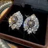 Pendientes de plata con baño de oro real, aguja cuadrada, borla de perla y circonita, pendientes de lujo ligero de alta gama, fabricante de pendientes vintage