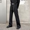 Pantalones acampanados negros sencillos nuevos para hombre y mujer, pantalones sencillos de moda de color sólido, pantalones de traje para hombre 108575