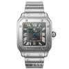 2026 Comercio Exterior Reloj de Acero Inoxidable para Hombre Resistente al Agua Correa de Acero Estilo Negocios Reloj de Cuarzo Cuadrado Reloj de Alta Calidad para Hombre