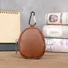 1218 Monedero Retro de Cuero Genuino Más Vendido Transfronterizo, Mini Monedero con Cremallera Multifuncional de Primera Capa de Piel de Vaca