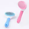 Pente autolimpante de um toque para cães e gatos, pente de agulhas autolimpante desembaraçador para animais de estimação de pelo longo, pente removedor automático de pelos