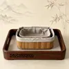 Cesta de Armazenamento Doméstica de Bambu Trançado Novo Estilo, Tubo Dobrável para Armazenamento de Brinquedos, Cesta de Armazenamento Universal para Sala de Estar e Quarto, Atacado