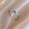 Anillo Geométrico de Zirconia Verde Menta Mambo Niche Joyería de Moda de Alta Gama Vintage para Mujeres