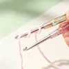 Direto do fabricante: Agulhas de crochê transparentes com glitter, alta qualidade, esteticamente agradáveis, para artesanato DIY, com cabos de plástico, perfeitas para tricotar fios e fazer bonecas