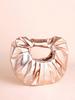 Bolso Nube Caliente Transfronterizo Nuevo Metálico Brillante Color Sólido PU Bolso Plegado Estilo Europeo y Americano Bolso de Mano de Alta Gama para Mujer