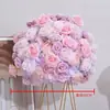 Combinación de Bola de Flores Artificiales Transfronteriza y Arreglo Floral, Arte Floral de Rosas Rosas y Moradas, Flores para Pasillo de Boda, Flores para Decoración de Fiestas de Hotel