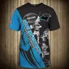 Camiseta de Rugby Transfronteriza para Hombre Verano Juvenil Holgada Estampado Digital 3D Cuello Redondo Mangas Cortas para Hombre