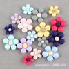 Accesorios de resina con forma de girasol de cinco pétalos, para tocado, horquilla, clip lateral, hecho a mano, con agujeros, para zapatos, parche, sombrero, material DIY