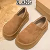 Zapatos de Estilo Birkenstock de Suela Gruesa de Uso Dual y Cobertura Total para Mujer, Nuevo Modelo Otoño e Invierno 2026, Mocasines Cálidos con Forro de Lana, Botas de Nieve Slip-On