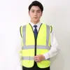 Chaleco Reflectante Multibolsillos Tela de Malla Transpirable Talla Grande Amarillo Fluorescente Ropa Reflectante China Herramientas de Seguridad para la Construcción Chaleco