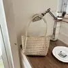 Bolsa de Playa Calada de Verano 2026 Bolso Tejido Bolso Cesta de Nicho de Verano Bolso de Mano para Vacaciones en la Costa Bolso de Hombro