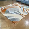 Arte abstracto moderno, patrón estilizado, alfombra hecha a medida para salas de estar de villas, habitaciones modelo de hotel, alfombra color gunmetal hecha a mano