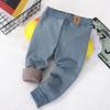 Leggings para niños y niñas invierno engrosado de terciopelo doble capa calzoncillos largos otoño e invierno niños medianos y grandes pantalones cálidos venta al por mayor