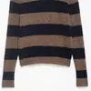 Cardigan de Tricô Listrado Estilo Minimalista Versátil Solto Design Confortável Venda Quente Amazon Europeia e Americana Aliexpress