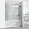 Divisória de Vidro para Banheira Tela de Banho Aço Inoxidável 304 Porta de Chuveiro Sem Moldura Venda Quente Norte-Americana Transfronteiriça