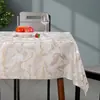 Mantel Rectangular Chapado en Oro, Impermeable, Resistente al Aceite, Lavable, PVC Resistente al Calor, Estilo Nórdico de Lujo Ligero, Mantel de Mesa de Café/Comedor de Gama Alta