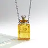 Collar con Colgante de Botella de Aceite Esencial de Vidrio Transparente en Forma de Corazón, Colgante de Botella de Fragancia, Collar Sencillo de Acero de Titanio, Regalo para Amigos y Parejas