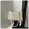 Bolsa de Ombro Tecida Casual Tendência Estilo Coreano com Grande Capacidade, Modelo Novo Elegante 2025 para Praia para Mulheres