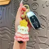Llavero de Árbol de Navidad Tejido de Lana Original Lindo Oso de Dibujos Animados Colgante de Bolsa de Peluche Navideña Pequeño Regalo
