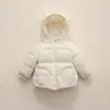 Pinghu Chixin 90 Plumón de Pato Blanco para Niños Sencilla con Capucha de Oso Unisex Cálida Ligera Chaqueta de Plumón