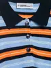 Suéter de Punto Rayado Estilo Europeo y Americano 2026 para Mujer, Ropa de Primavera para Mujer, Cuello Polo, Bloques de Color, Sensación Casual y de Alta Gama