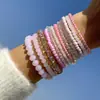 Pulsera Elástica de Cuentas de Arroz Bohemio Multicapa Transfronteriza Europea y Americana Set de Pulseras para Mujer de Color Contrastante de Nicho
