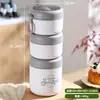 Acero Inoxidable 304 Taza Grande para Desayuno Taza para Avena Aislante con Tapa y Cuchara Taza para Leche Portátil Gachas para Estudiantes y Trabajadores de Oficina